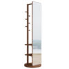 Full-length mirror, rubber wood + mirror, 68.8*19.6 inches (mirror width: 15.7 inches) large full-length mirror, easy to dress, organize and place in the bedroom/living room/office/cloakroom (walnut)