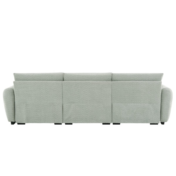 [VIDEO] 110" Modular Sectional Sofa, L Shape with Extra-large Seat, Pull-line Design, Movable Ottoman, High Density Foam, Free Combination, Sturdy Metal&Wood Frame, Boucle Fabric, 3 Colors
