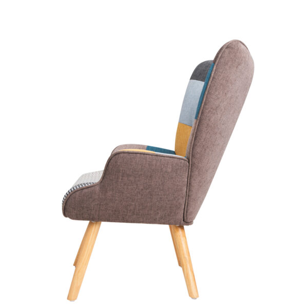 73254c9225be4d2186a6112167ab197c_20231221_981381f0e6f2a36ff61c6800f7eb0abc Accent Chair with Ottoman, Living Room Chair and Ottoman Set, Comfy Side Armchair for Bedroom, Creative Splicing Cloth Surface