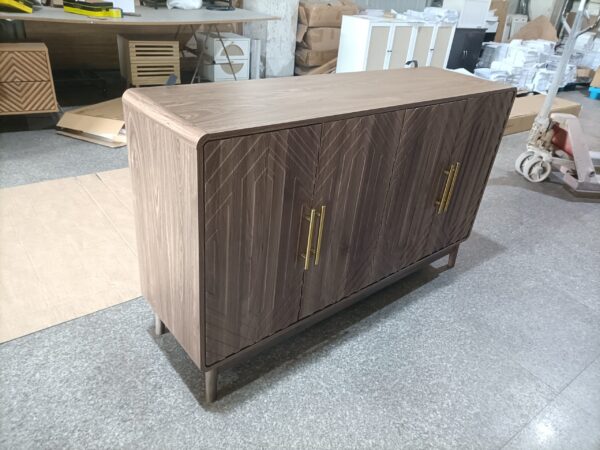 Sideboard Buffet Cabinet With Storage ,Carved 4 Door Sideboard,Multifunctional Accent Cabinet With Adjustable Layer Board For Living Room, Entryway, Hallway, Office, Kitchen and Dining Room