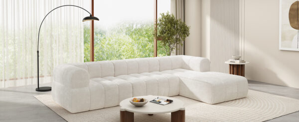 73ce8c17fe08412da6d8a9382c175e39_96344bf021b0856d9dad998de977fb94 122" Modern L-Shaped Sectional Sofa with High-Density Fully Compressed Sponge and Chaise Lounge, 2-Piece Set, Fully Assembled Right Hand Facing, Perfect for Living Room, Lounge