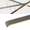 48" Modern LED Chandelier - Geometric 3-Arm Design, Adjustable Hanging, Sleek Metal Finish for Dining Room, Living Room & Office