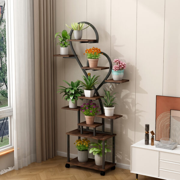 740a338631864700a92e087bac69dc4c_c59ae8eb2312f36b0da8a18ded620326 (Heart Shape) Plant Stand Indoor with Grow Lights, Tiered Indoor Plant Shelf, Metal Plant Flower Holder Stand, S-Shaped Plant Rack for Home, Patio,Plant Stand,Plant Stand Indoor