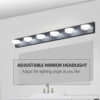 (Same as W1340110595/L2010) 45" Modern 6-Light LED Vanity Light, Sleek Black Bathroom Wall Light Fixture for Mirror, Shower, and Bathroom Decor