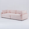 112-inch pink corduroy sofa: two throw pillows and four backrests, opening up a new style for the living room's leisure area