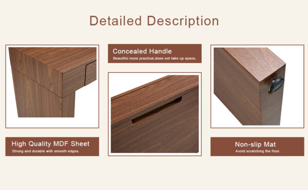 76ab5b23cc9042618910f906e3d903c0_296ce2bc1576f11e2d2e42730954575c Elegant Dark Wood Grain Bar Table-50 Inches Long, a Practical Choice for Modern Homes.Dark Wood Grain Texture Sticker,Equipped With Two Drawers.Serving As A Bar Table Or A Desk.