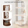 Full-length mirror, rubber wood + mirror, 68.8*19.6 inches (mirror width: 15.7 inches) large full-length mirror, easy to dress, organize and place in the bedroom/living room/office/cloakroom (walnut)