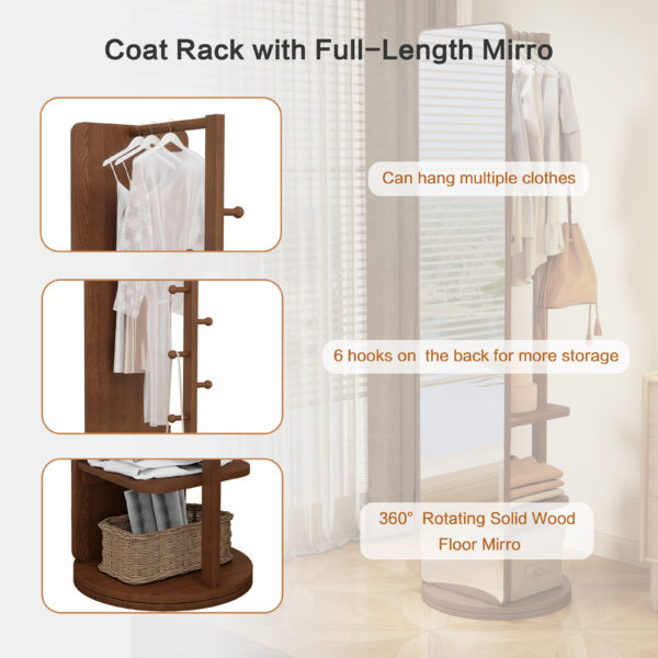 76cce739c5eb4006add43e2e40a596cd_b48926d4c613a468bc9b18d7d53a5aa6 Full-length mirror, rubber wood + mirror, 68.8*19.6 inches (mirror width: 15.7 inches) large full-length mirror, easy to dress, organize and place in the bedroom/living room/office/cloakroom (walnut)
