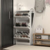 Wooden Shoe Cabinet for Entryway, White Shoe Storage Cabinet with 3 Flip Doors 20.94x9.45x43.11 inch