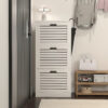 Wooden Shoe Cabinet for Entryway, White Shoe Storage Cabinet with 3 Flip Doors 20.94x9.45x43.11 inch