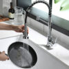 Commercial Black Kitchen Faucet with Pull Down Sprayer, Single Handle Single Lever Kitchen Sink Faucet