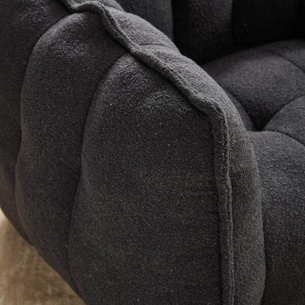 Soft Bean Bag Chair with High Resilient Foam(Chips)for living room and bedroom,Comfortable Square Lazy Sofa with Footstool, Cover for Adults to Gaming, Reading, and Watching TV