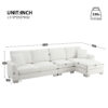119*55" Modern Oversized Sectional Sofa,L-shaped Luxury Couch Set with 2 Free pillows,5-seat Chenille Indoor Furniture with Chaise for Living Room,Apartment,Office,2 Colors