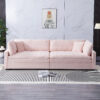 112-inch pink corduroy sofa: two throw pillows and four backrests, opening up a new style for the living room's leisure area