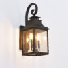 23"(H) 1-Pack Outdoor Wall Lantern Light – Vintage Black Metal Sconce with Clear Seeded Glass for Porch, Patio, and Garden (Bulb Not Included)