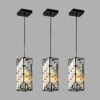 4" Modern Crystal Pendant Light - 3 Pack, Adjustable Hanging Ceiling Lamp with Crystal Prism Design for Dining Room, Kitchen Island, and Living Room -Black Finish