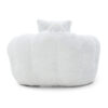 Giant Bean Bag Chair withFootstool, Oversized Bean Bag  for Adults and Kids, Faux Fur Shell-Shaped Large Chair with Filler, Stuffed Big Accent Sofa,  Floor Sofa for Gaming,Reading Living Room Bedroom