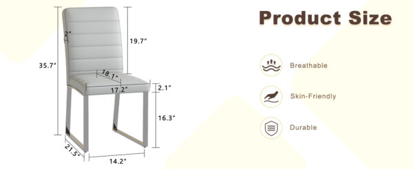 2-Pack - Premium PU office/dining chairs with high-density foam, sturdy iron legs (electroplate/spray paint), multiple colors. Easy assembly