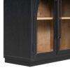 TREXM 4-Door Large Storage Sideboard Buffet Cabinet with Glass Doors, Arched Cabinet with Adjustable Shelves for Kitchen, Dining Room and Living Room (Black)