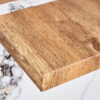 Natural Wood Grain MDF Dining Table - 55"x31.5" Stable Design.Suitable For Various Modern Home Decor Styles.Splicing structure design,Wood Textured Desktop,White Marble Patterned Table Legs.