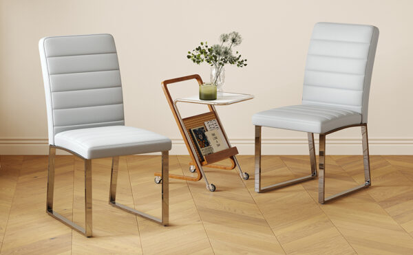 2-Pack - Premium PU office/dining chairs with high-density foam, sturdy iron legs (electroplate/spray paint), multiple colors. Easy assembly