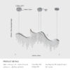 36-inch Modern Wave LED Crystal Chandelier - Adjustable Color Temperature 3000K/4000K/6000K - Adjustable Height - Elegant Chandelier for Living Room and Luxurious Space