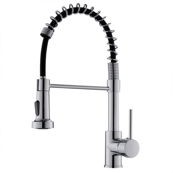 Commercial Black Kitchen Faucet with Pull Down Sprayer, Single Handle Single Lever Kitchen Sink Faucet