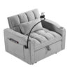 Convertible Sleeper Chair Sofa Bed Adjustable Pull Out Sleeper Chair Bed Multi-Pockets Folding Sofa Bed for Living Room Bedroom Small Space,3-in-1 Sofa Bed