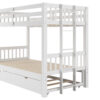 Twin over Pull-out Bunk Bed with Trundle, White(Old SKU:SM000301AAK-1)