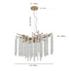 24-inch Modern Golden Pendant Light with Cascading Crystal Strands, Ideal for Living Room, Dining Room and Foyer, High-End Decorative Lighting Fixture (Bulb Not Included)