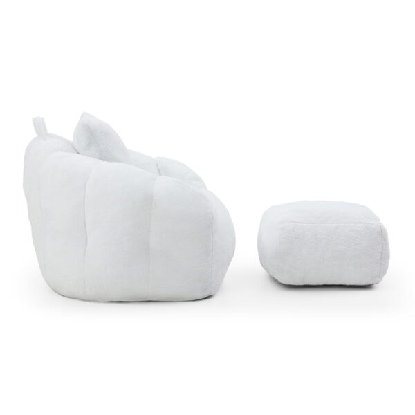 811ca6d592374580a4c9026a9f5052ed_e5326a9f5ff37e6cbe689a996a92afd5 Giant Bean Bag Chair withFootstool, Oversized Bean Bag for Adults and Kids, Faux Fur Shell-Shaped Large Chair with Filler, Stuffed Big Accent Sofa, Floor Sofa for Gaming,Reading Living Room Bedroom
