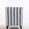 Upholstered Accent Chair, Vintage Armchair with Blue and White Striped Linen Fabric and Nailhead Trim for Living Room