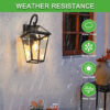 21"(H) 2-Pack Outdoor Wall Lantern Light – Modern Black Metal & Clear Glass Sconce for Porch, Patio, and Garden Lighting (Bulb Not Included)