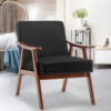 Mid-Century Modern Chair, Living Room Chair with Solid Wood Frame, Accent Chair Extra-Thick Backrest, Wingback Chair for Bedroom, Reading Room, Living Room, Lounge Chair Indoor
