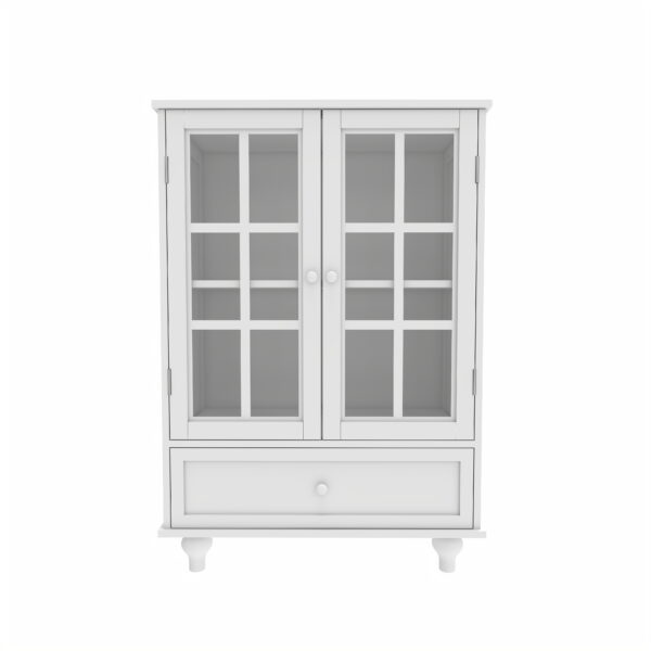 8260ca881fbd4f78a0ab502765ca1d64_5f70173bdb780ffdaf7e85f6ad48be9d Minimalist White Buffet Cabinet with Double Glass Doors and Drawer, Modern Wooden Storage Sideboard Cupboard for Living room, Dining Room Hallway Entryway