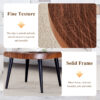Modern Round Coffee Table - Annular Texture, Durable and Robust With a Diameter of 23.6 inches.Exquisite Suction Molding Process,Walnut Color Pattern Design,Black Sprayed Metal Leg.