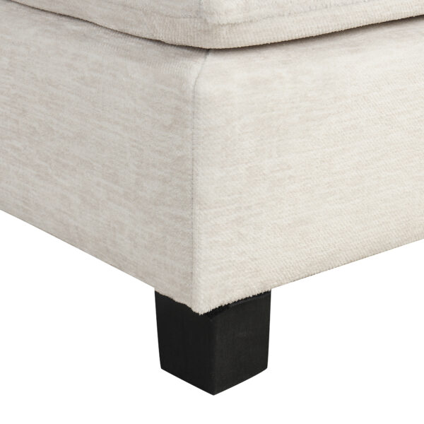 Sectional Sofa 111.8" U-shaped Sofa Chenille Upholstered Sofa Couch with Movable Storage Ottoman for Living Room, White