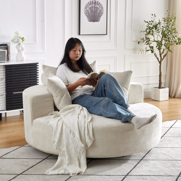 83197604c6544db088631cec21000d11_833bf17fdaa81d1c71944b0897c1f02e 55''L Chenille Foam Single Swivel Chair, Fluffy Modern Sleeper, 360 Degree Swivel Chair for Living Room, Bedroom, Lounge and Projection Room