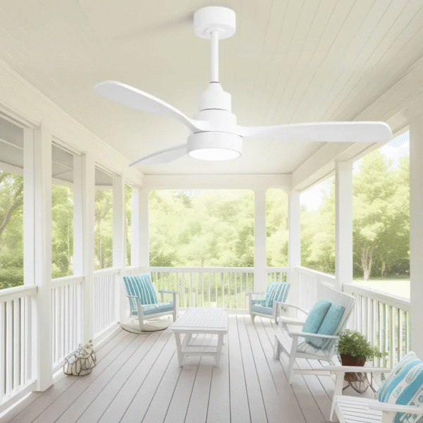 48 Inch Indoor Wood Ceiling Fan With Light 3 Solid Wood Blades Remote Control Reversible DC Motor For Living Room