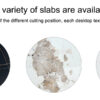 A 42-inch stainless steel leg round table with a marble top is suitable for use by four or six people
