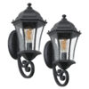 2-Pack Vintage Wall-Mounted Outdoor Lantern Light – Elegant Black Metal Sconce for Porch, Patio, and Garden Lighting (Bulb Not Included)