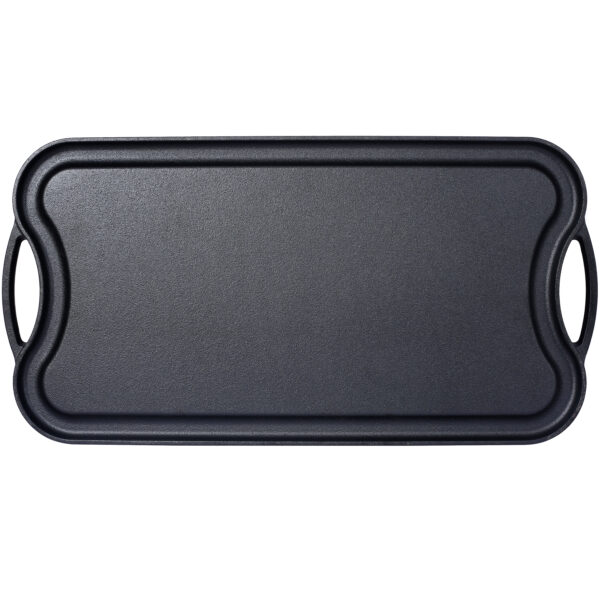85582135521c45cc9fd98dd4eddb5f77_b5bc69fe474d8ce4ebdc438289bf9bfd Pre-Seasoned Cast Iron Reversible Rectangular Grill/Griddle, Black,20inch x 10inch