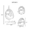 Egg Chair with Stand Indoor Outdoor Swing Chair Patio Wicker Hanging Egg Chair Hanging Basket Chair with Stand for Bedroom Living Room Balcony