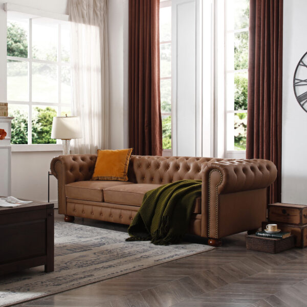 85cb09ed5dfe4de2ad3443f24d4dabff_20230226_1743a8be3671d7255b7eeb89816c6f71 Classic Chesterfield Sofa Brown Faux Leather