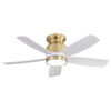 42 Inch Flush Mount Ceiling Fans with LED Light 22W and Remote Control 5 ABS Fan Blades for Indoor