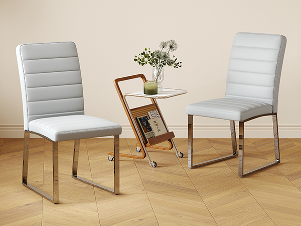 2-Pack - Premium PU office/dining chairs with high-density foam, sturdy iron legs (electroplate/spray paint), multiple colors. Easy assembly