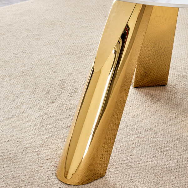 8671a85d74084d548adfa6364f43c01e_583053a9549b1116d46948e03bc1d366 42" Luxury Sintered Stone Table: 0.45" Durable Top + 6" Steel Legs, 500lb Capacity, Stain/Heat-Resistant White/Gray Veined Surface - Modern Minimalist Design