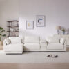 [VIDEO+NEW]124'' Modular Sectional Sofa with Storage Console and Movable Ottoman,33'' Wide Seat,4 Seat L Shaped Chenille Couch,Reversible Comfy Sofa with USB Charger for Living Room,Apartment,2 Colors