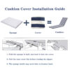2PCS Set Outdoor Lounge Chair Cushion Replacement Patio Funiture Seat Cushion Chaise Lounge Cushion