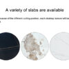 42" Luxury Sintered Stone Table: 0.45" Durable Top + 6" Steel Legs, 500lb Capacity, Stain/Heat-Resistant White/Gray Veined Surface - Modern Minimalist Design